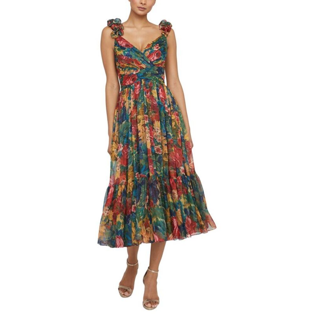 Theia Womens  Tate Midi Dress